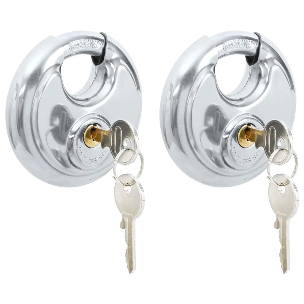 Lucchetti Discus con Chiavi 2 pz Argento 8 x 2.8 x 8 cm CFW9638703