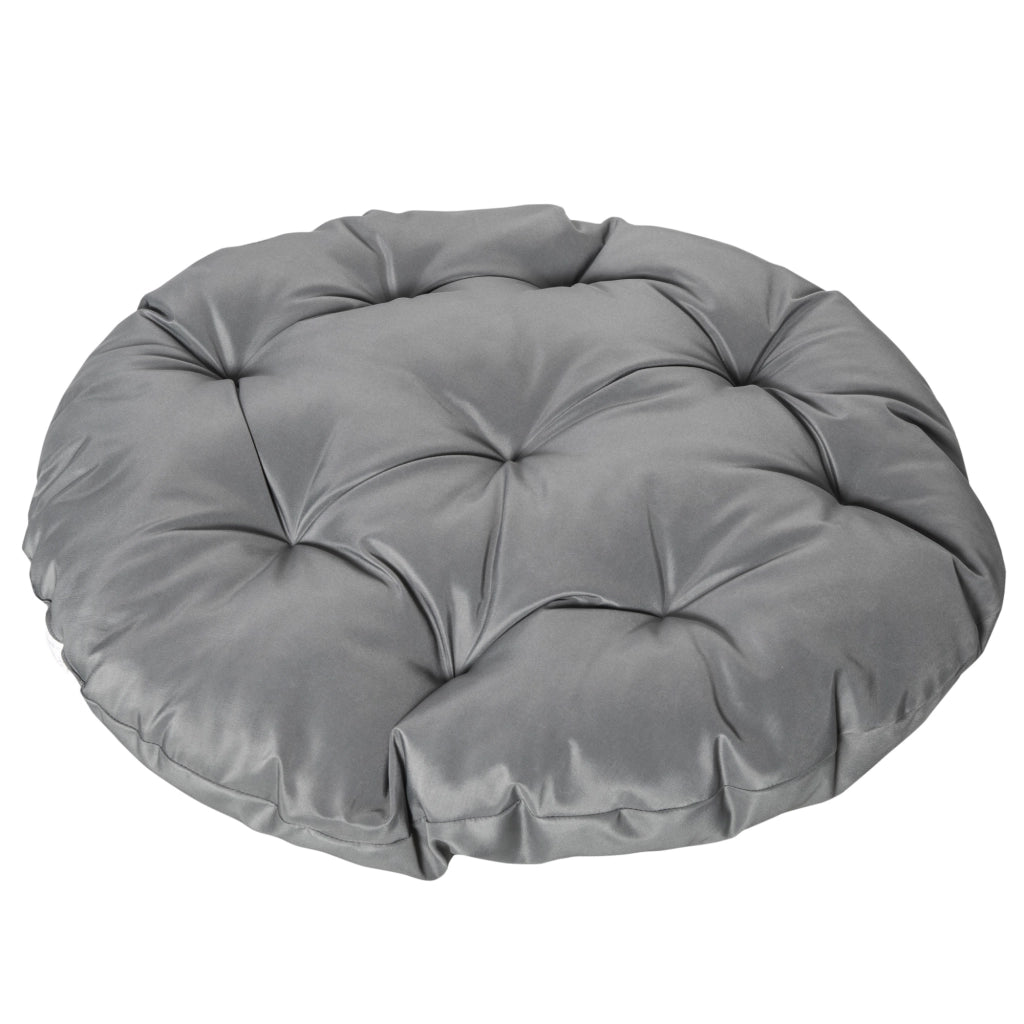 Poltrona giardino papasan girevole rotonda ¨C Xylo ¨C ? 97 cm cuscino grigio polyrattan