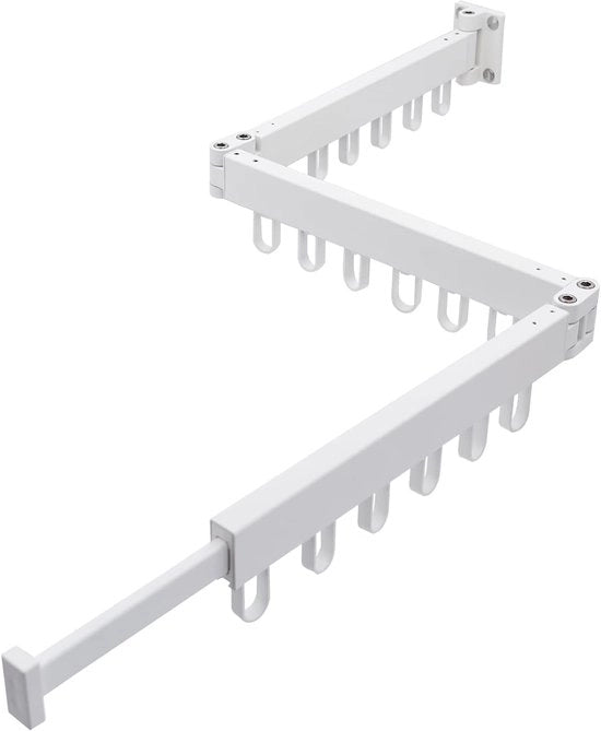Droga a muro - estensione - multifunzionale - 128 cm - bianco - alluminio
