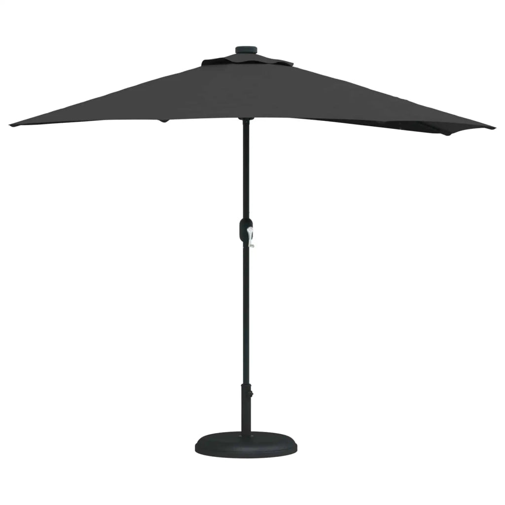 Ombrello da giardino-Ombrellone da spiaggia Nero 294 x 150 x 224 cm