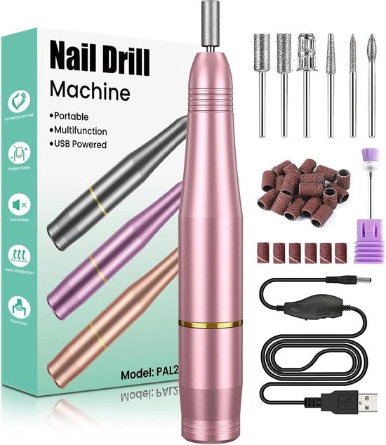 Boor elettrico professionale per manicure e pedicure, 20000 giri/min, stuzzicadenti portatili per acrilici e gel.
