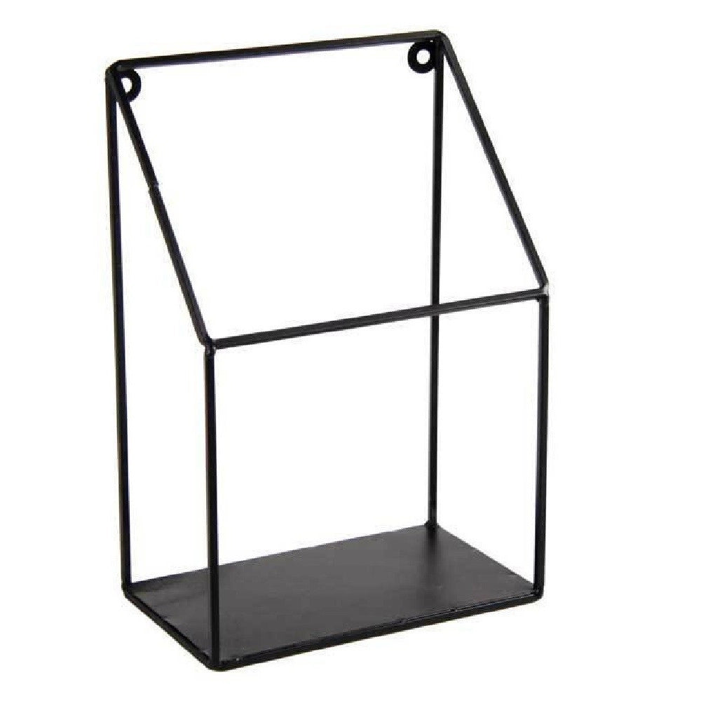 Trade Shop - Mensola Bacheca Parete Metallo Classico Moderno Industrial 20x10x30cm Nero 822247 -