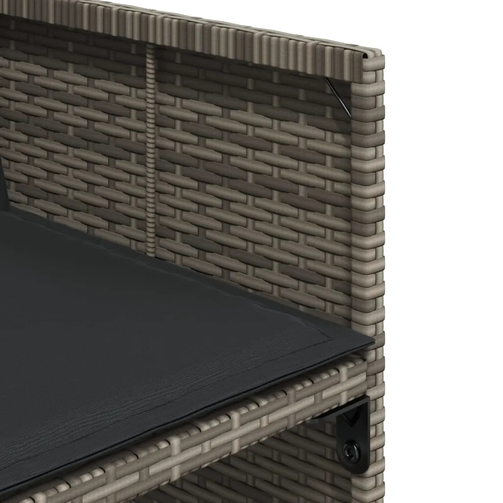 Set da Pranzo da Giardino 11pz con Cuscini in Polyrattan Grigio 3277915