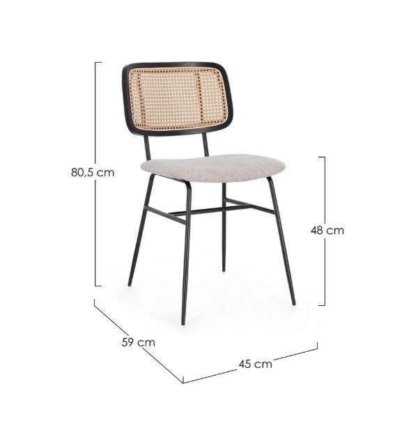 SEDIA GLENNA NATURAL DA INTERNO CM DI BIZZOTTO