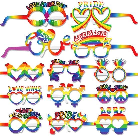 Stereoscopio per Papere - 26 pezzi - Bandiera Arcobaleno - Design Cuore - Scatola in Cartone Duraturo - Sicuro e Resistentente - Occhiali da Festa