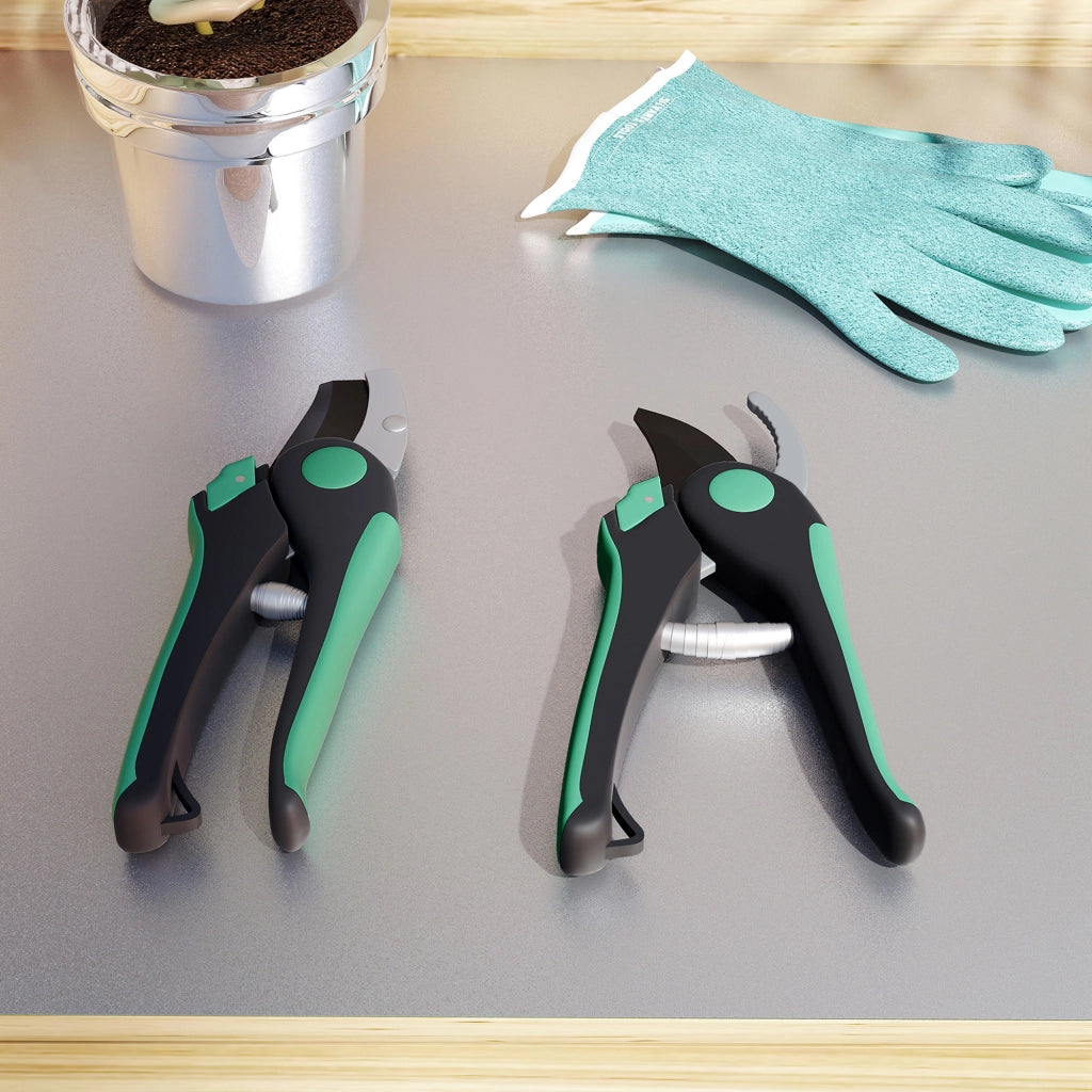 Set da giardino 2 pezzi ¨C zephmum ¨C verde e nero in metallo