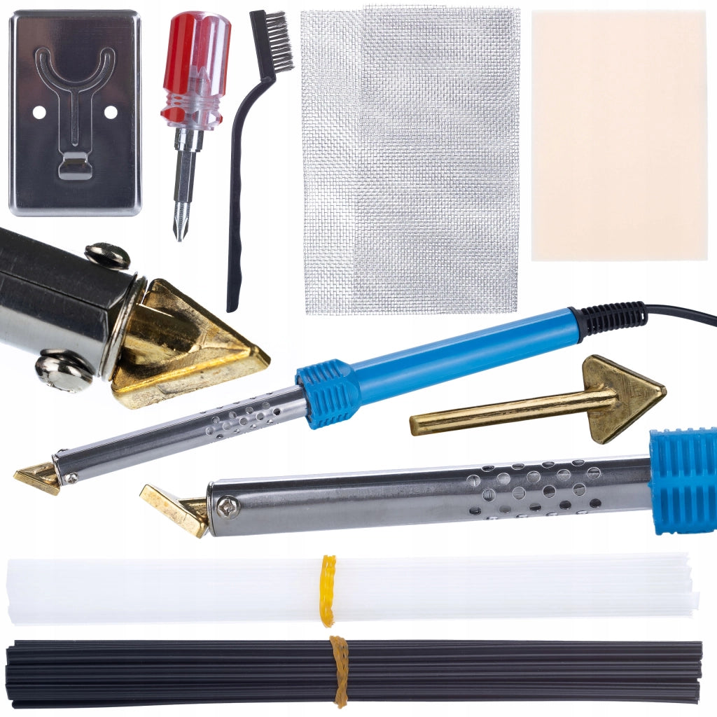 Saldatore a Ferro Blue Lark 80W BL80W con Set Accessori + Graffatrice per Plastica con 200 Graffette + 800 Graffette 8