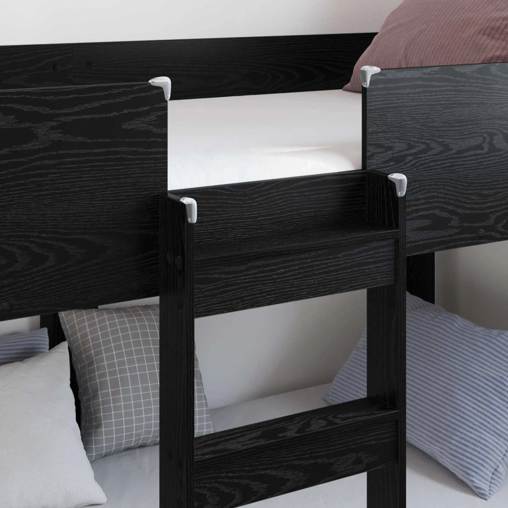 Letto a Castello per Bambini Rovere Nero 75 x 190 cm 3410540