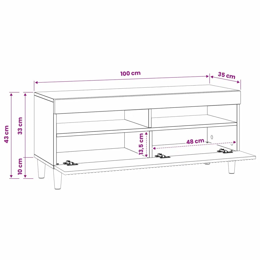 Mobile TV LED Bianco Legno ingegnerizzato 896765