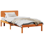 Letto singolo | Letto per adulti | Struttura del letto Marrone cerato 90 x 190 cm Pino massello