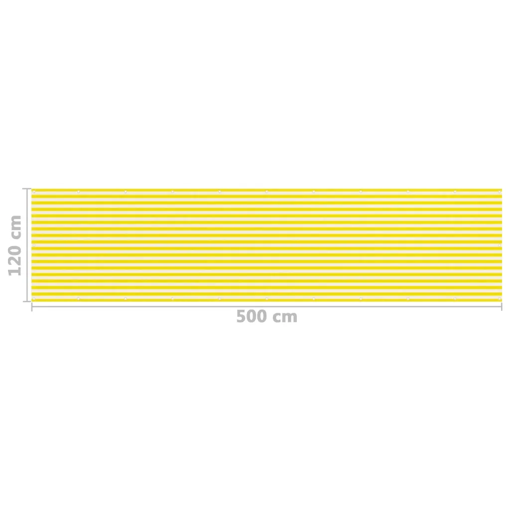 Schermo da balcone | Paravento da Balcone Giallo e Bianco 120x500 cm in HDPE