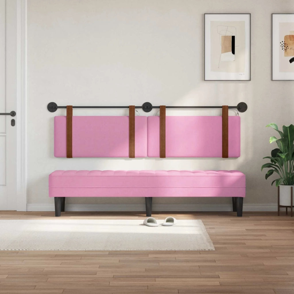Testiera sospesa Con luce LED Rosa PU Antico 3424024