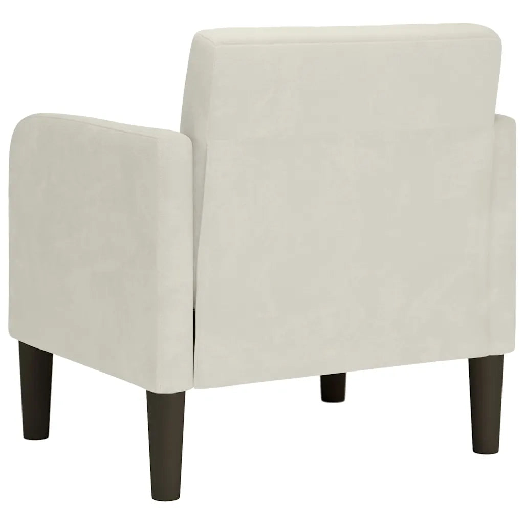 Divano Sedia con Braccioli Crema 54 cm in Velluto 4100585