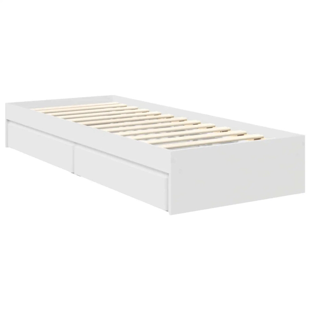 Letto con Contenitore Bianco 75 x 190 cm Legno multistrato
