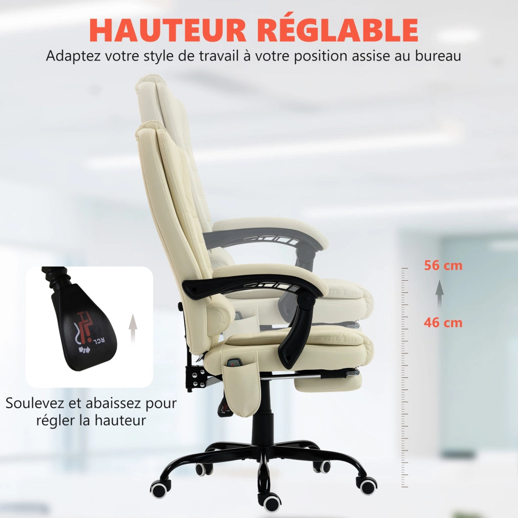 Sedia da ufficio massaggiante reclinabile regolabile ¨C Minimal ¨C beige