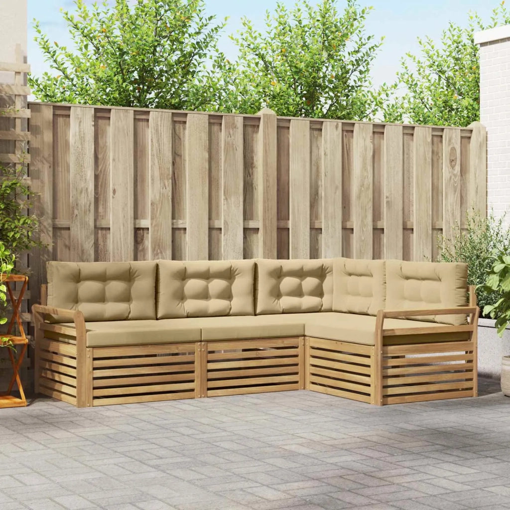 Set di divani da esterno 4 pcs Bianco e Beige 3390408