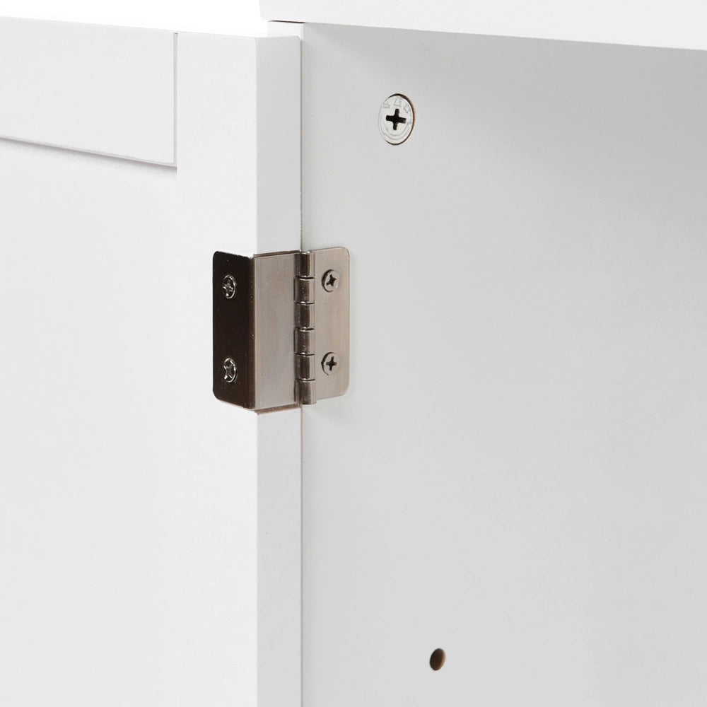 Mobile da bagno da appoggio in MDF con ripiani, bianco stile tradizionale