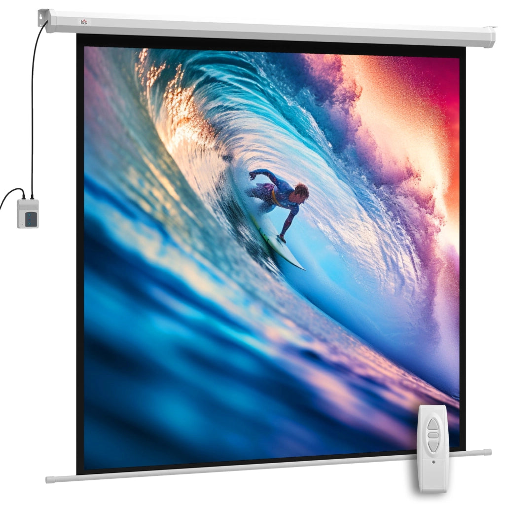 Schermo proiezione 85 pollici 4K HD elettrico ¨C Minimal ¨C montaggio a parete o a soffitto con telecomando