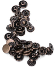 Set di 50 Drukknopen in Stile Antico - Ronde Drukknopen in Ottone 15 mm - Decorazioni/Accessori - Materiale Duraturo/Kwalitativo - Ideali per Lavori di Lavorazione della Pelle
