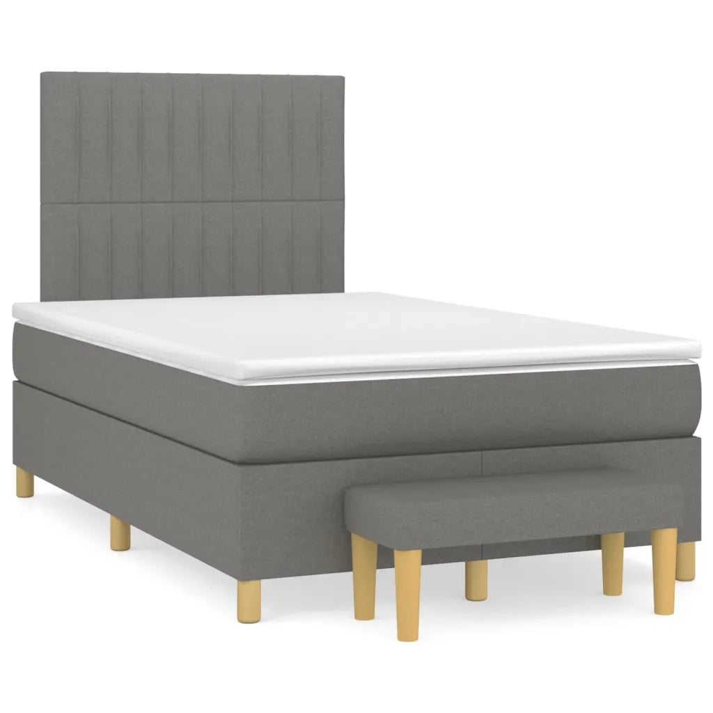 Giroletto a Molle con Materasso Grigio Scuro 120x200 cm Tessuto 3137302
