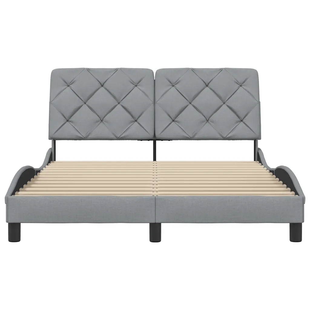 Letto matrimoniale | Letto per adulti | Giroletto senza Materasso Grigio Chiaro 120x200 cm Tessuto