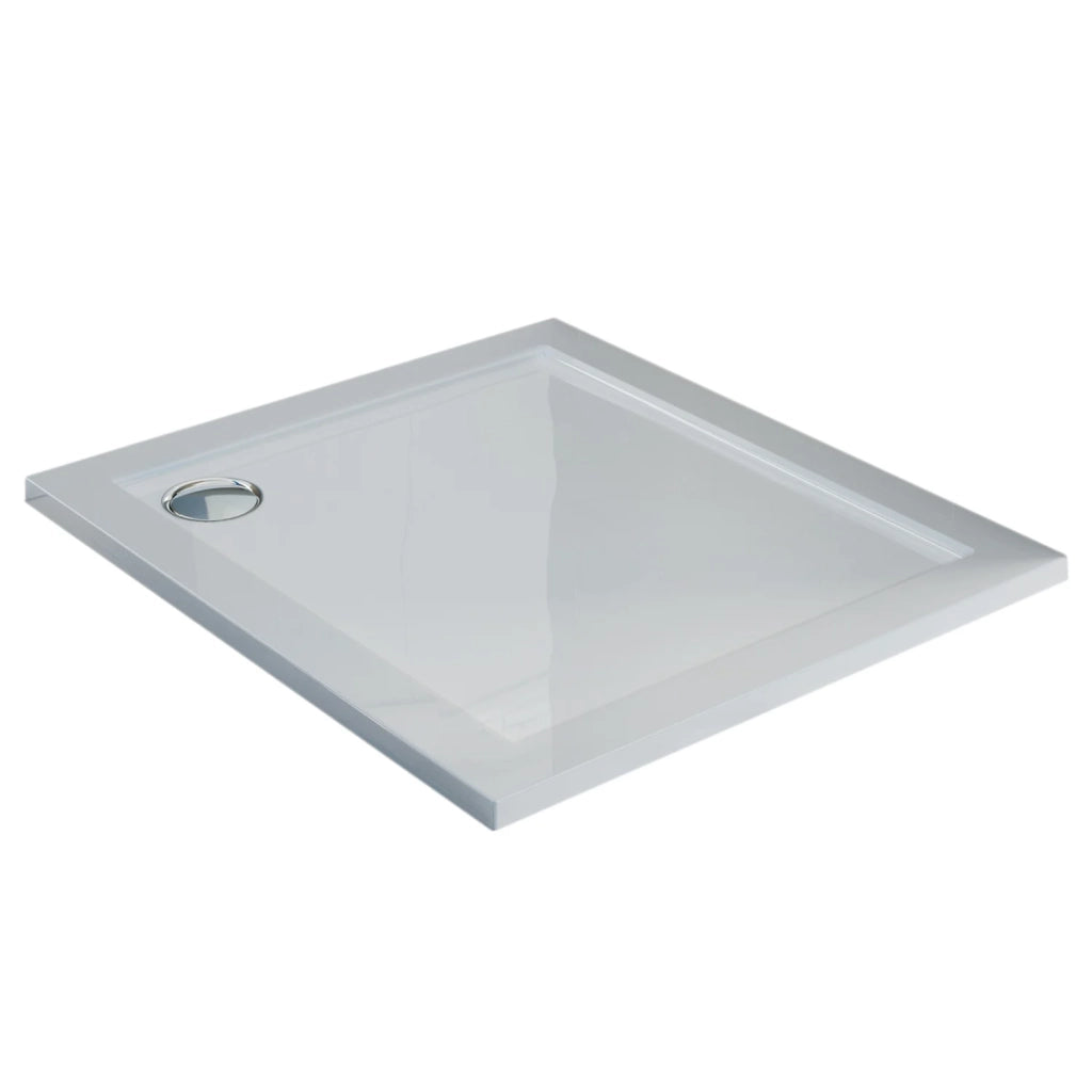 Piatto Doccia Slim 70x70x4 cm Quadrato Acrilico Bordato Bianco Lucido mod. Flower