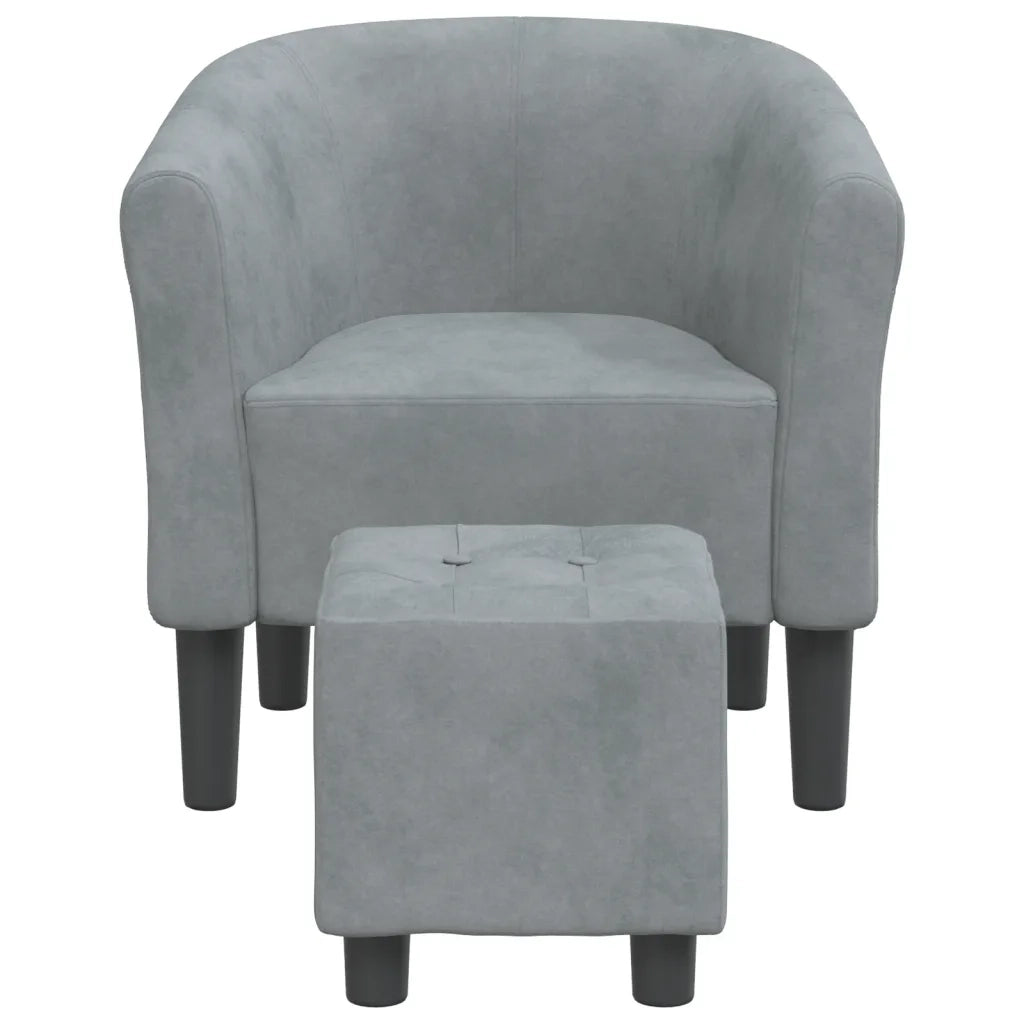 Poltrona Cabriolet con Poggiapiedi Grigio Scuro in Velluto 356450