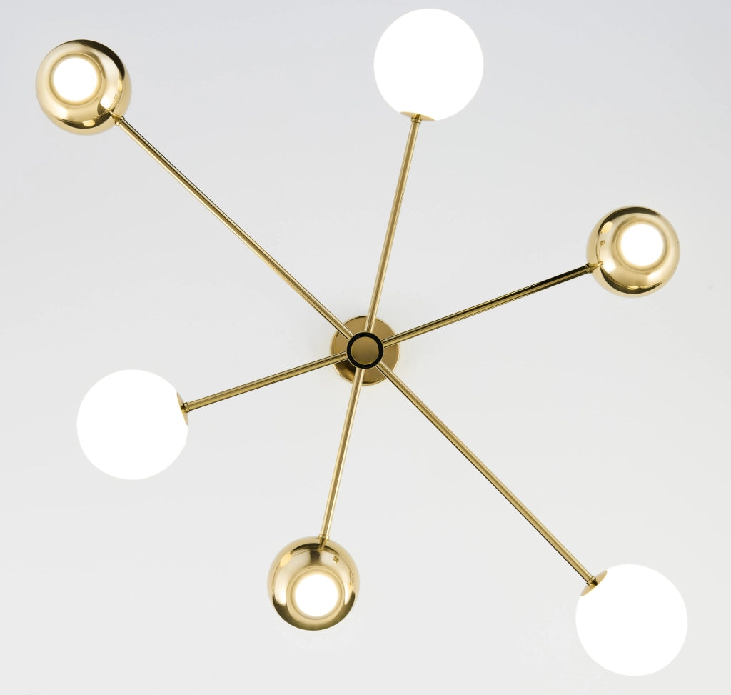Lampadario MOKA moderno oro/bianco 6 luci G9+GU10 Jupiter