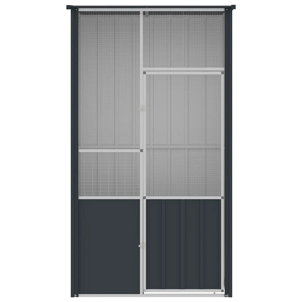 Gabbia per Uccelli Antracite 115x78x200 cm in Acciaio Zincato 172342