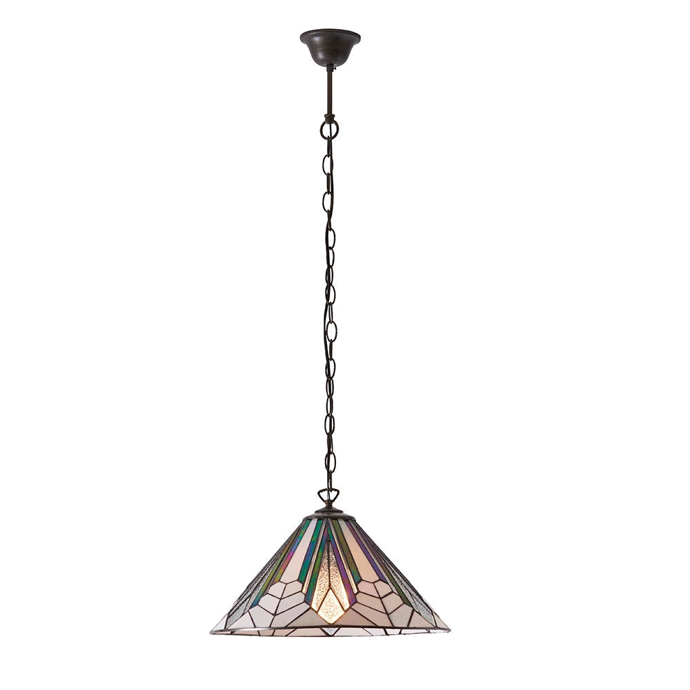 Lampada a sospensione Tiffany Astoria vetro multicolore Ø40 E27