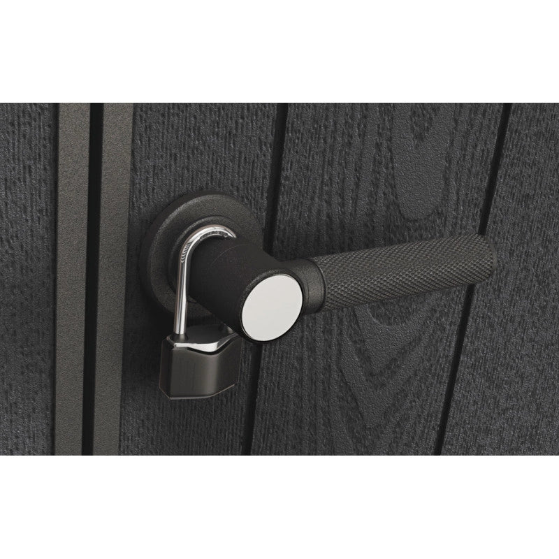 Casetta da giardino in resina effetto legno EVOTECH+ 279x218 cm - pavimento e doppia porta - carico neve 150 kg/m² – Pent 9x7 Signature Venetian - Keter