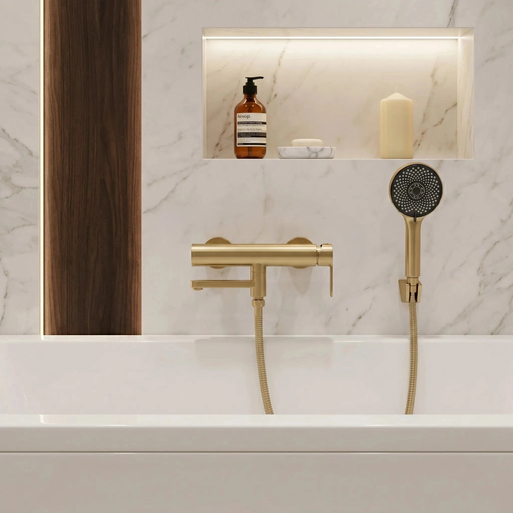 Miscelatore Per Vasca Rea Arcos Brushed Gold