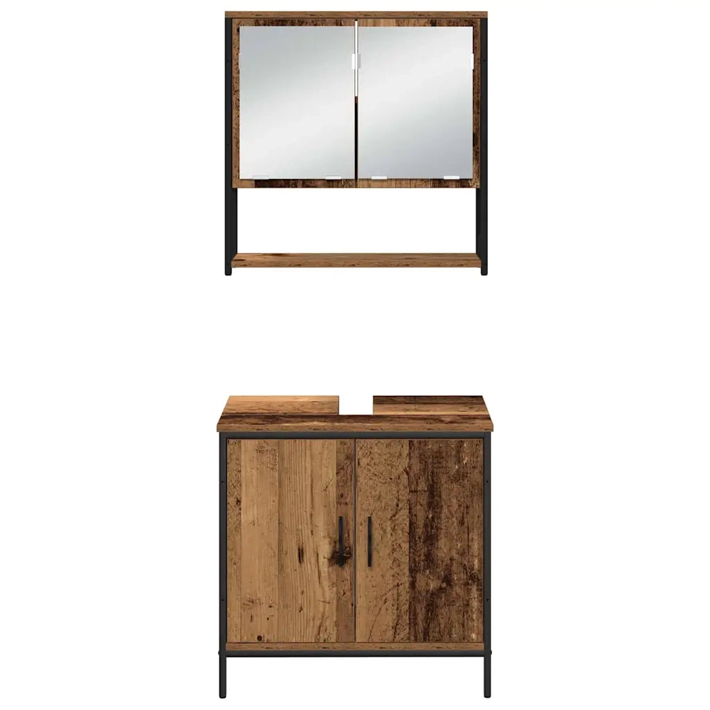 Set di mobili per il bagno 3 pcs Marrone Legno multistrato 3334360