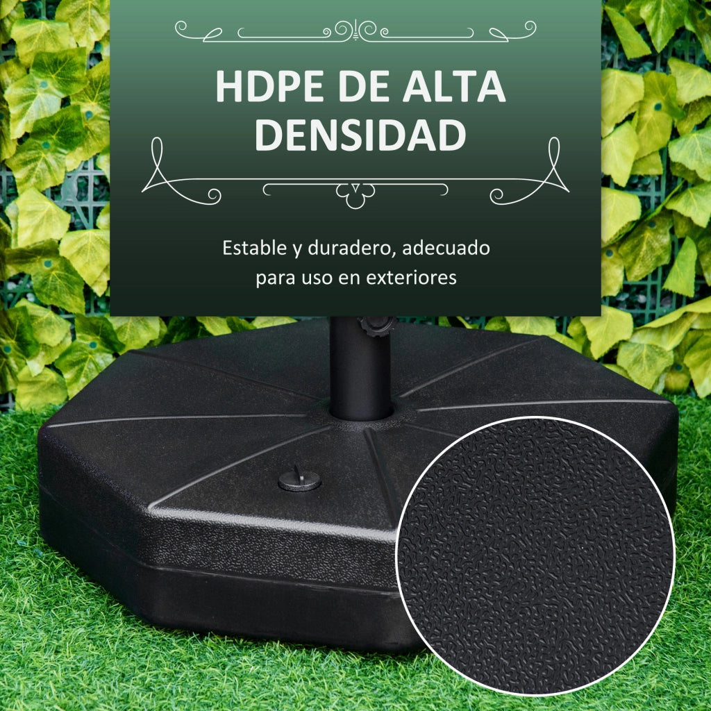 Base per Ombrellone Ottagonale Riempi con Acqua o Sabbia ¨C zephmum ¨C Nero ?60x36 cm