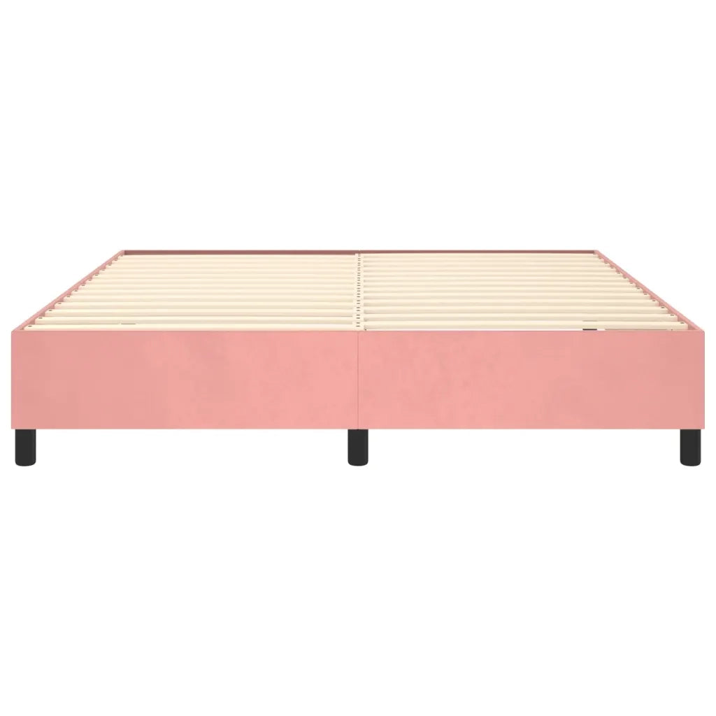 Struttura Letto a Rete a Molle Rosa 180x200 cm in Velluto