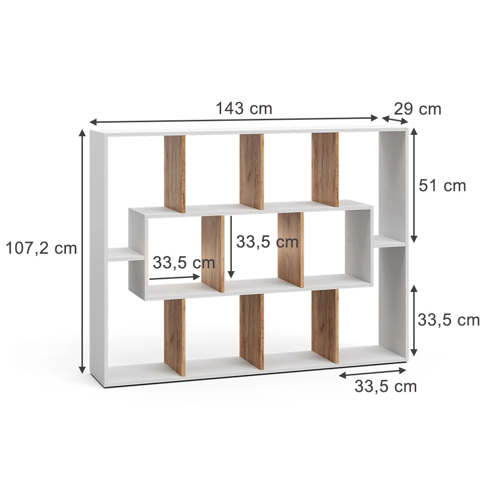Vicco Scaffale Rovere bianco/dorato 107.2 x 143 cm