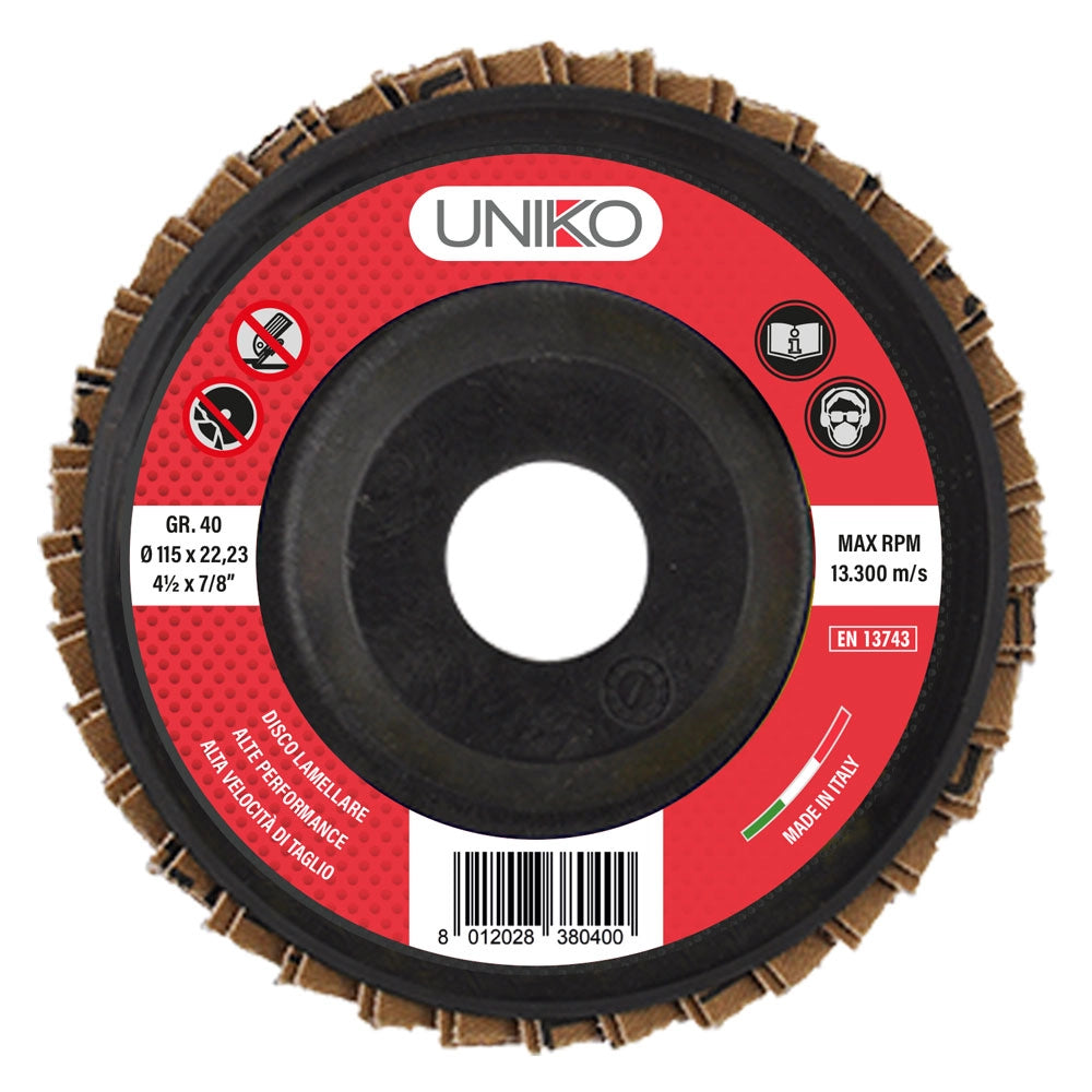 10pz disco lamellare per ferro ã¸ 115 gr. 120 codice 5012418 cod:ferx.5012418nlm