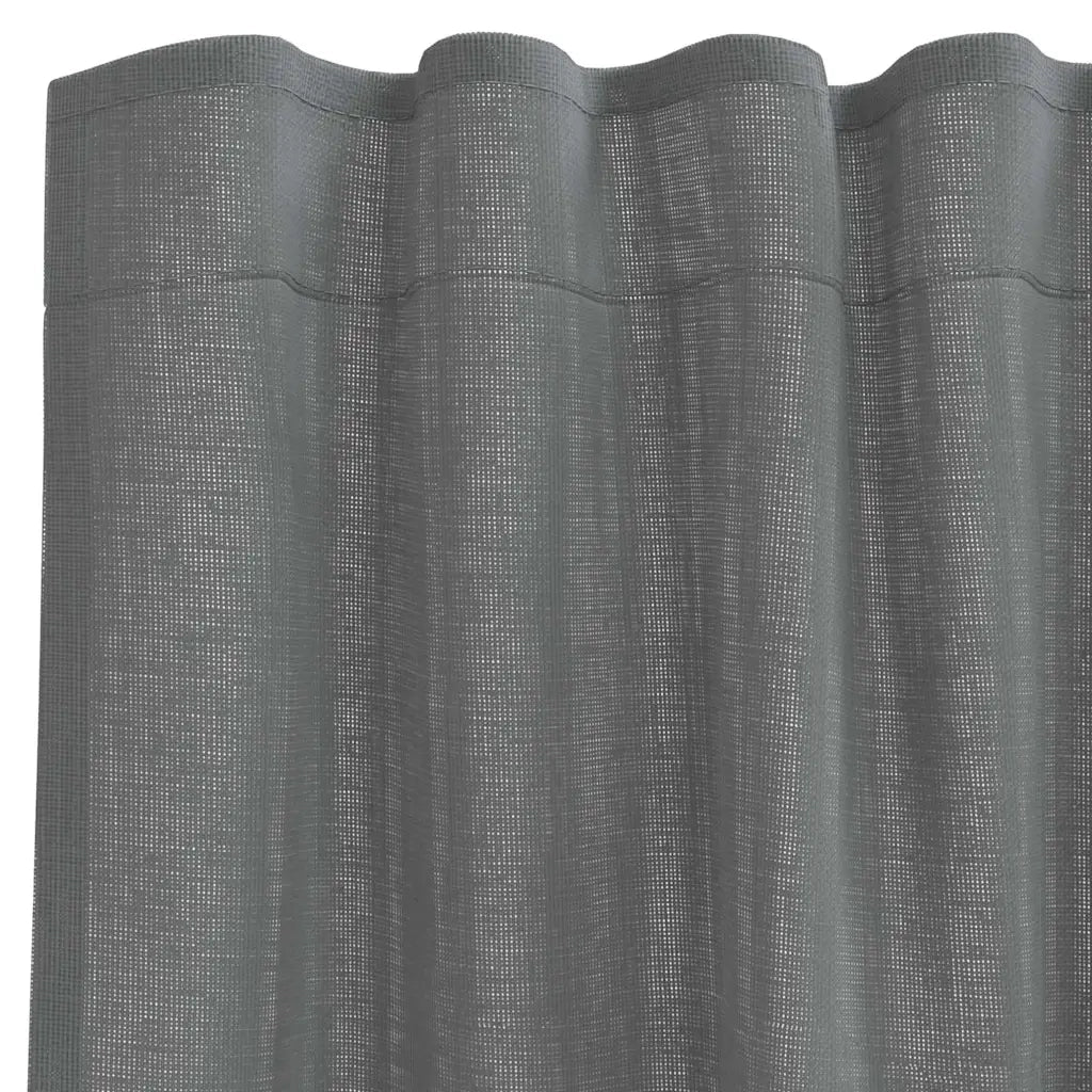 Tende in Voile con Tasche per Aste 2 pz Grigio Scuro 4102181