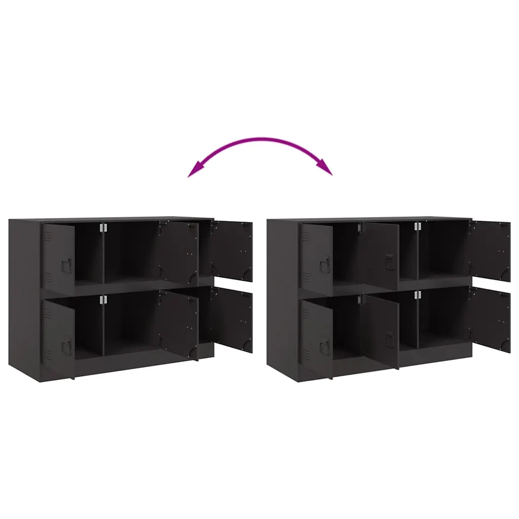 Credenza Nera 99x39x73 cm in Acciaio 841793