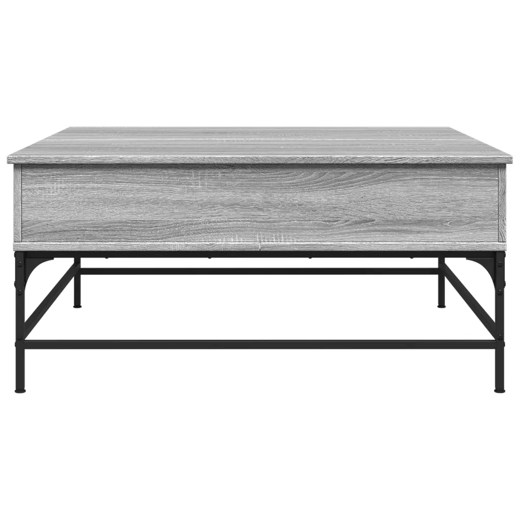 Tavolino-Tavolino da soggiorno-Tavolo Grigio Sonoma 95x95x45 cm Legno Multistrato e Metallo