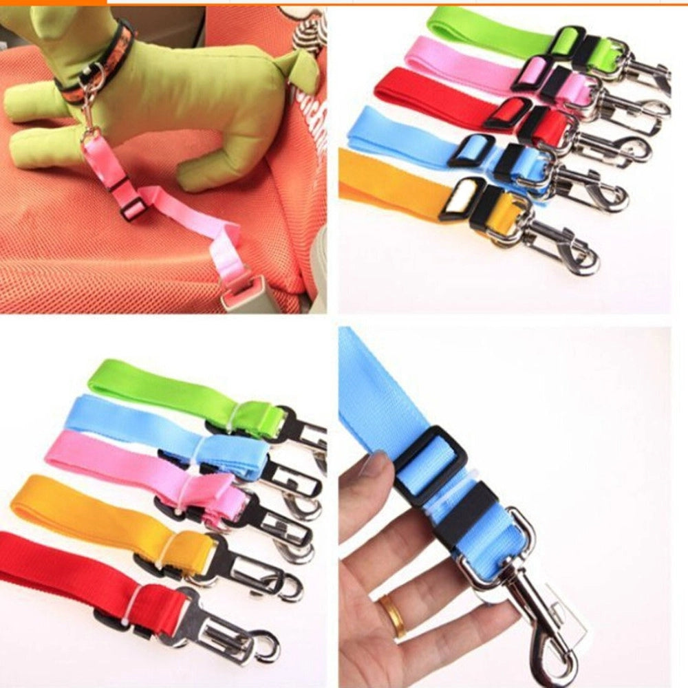Trade Shop - Guinzaglio Sedile Auto Cintura Di Sicurezza Collare Per Cane Nylon Regolabile -