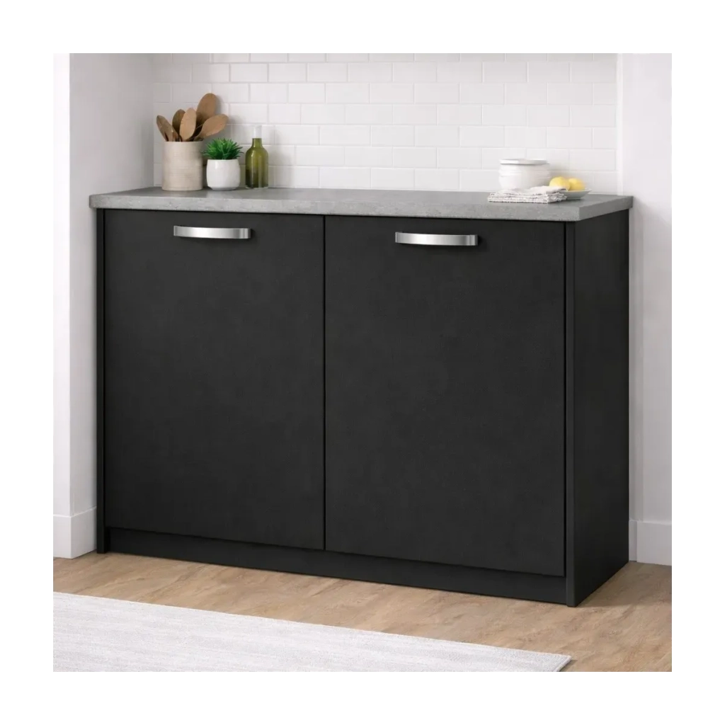 Anta per mobili in Legno nobilitato Compresa di Maniglia 72x60 Nero