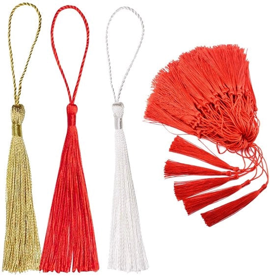 Pacchetto di 150 pennelli a forma di spillo - Gialli/Rossi/Bianchi - Pennelli decorativi mini - Materiale polyester - Lunghezza 8 cm - Soffici e resistenti
