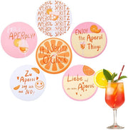 6 Sostegni per Aperol – Divertenti Sostegni con Citazioni – Regalo per Amanti dell'Aperol – Decorazione di Tavola Estiva – 10 x 10 cm