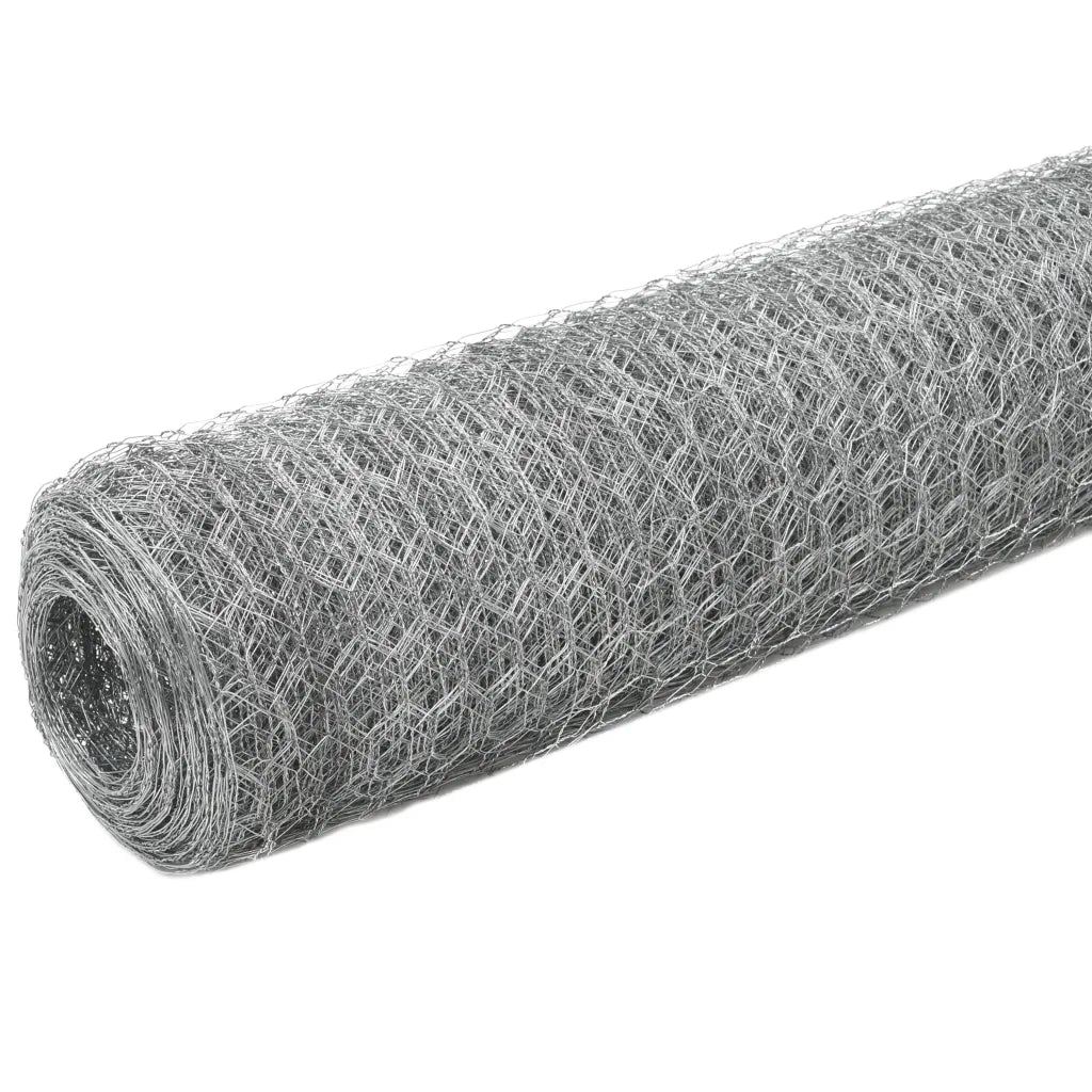 Recinzione da Giardino | Recinzione in Rete per Pollaio Acciaio Zincato 25x1,5m Argento