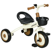 Triciclo per bambini 2-5 anni ¨C Xylo ¨C con cestino, campanello, sedile regolabile, telaio in metallo, bianco
