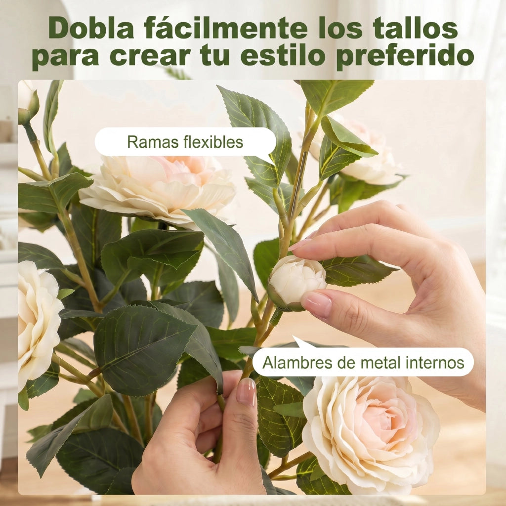 Planta Artificiale Camelia 65cm ¨C Minimal ¨C Bianco Verde