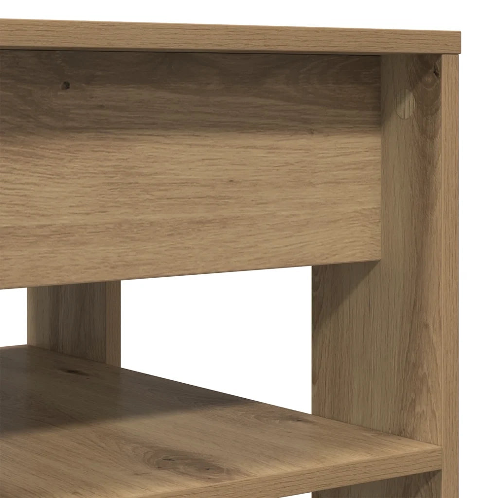 Tavolino salotto | Tavolino da caff¨¨ | Tavolino da Soggiorno Rovere Artigianale 55,5x55x45 cm in Truciolato