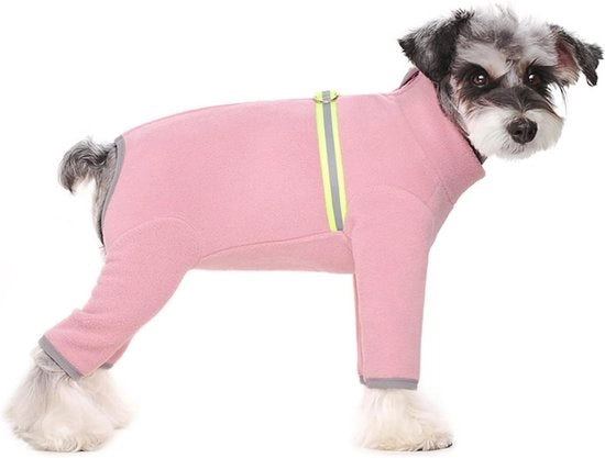 Abbigliamento per piccoli cani - giacca invernale - calda - piuma soffice - cerniera riflettente - onesie - jumpsuit - cucciolo - pigiama - costume - rosa - XL - adatto per animali domestici - abbigliamento invernale per animali domestici