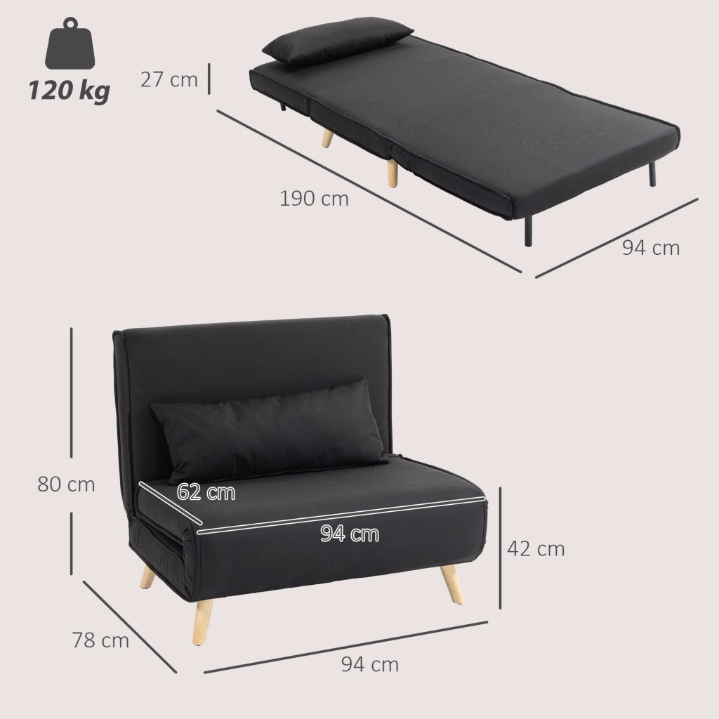 Poltrona letto ¨C zephmum ¨C Nero 94x78x80 cm
